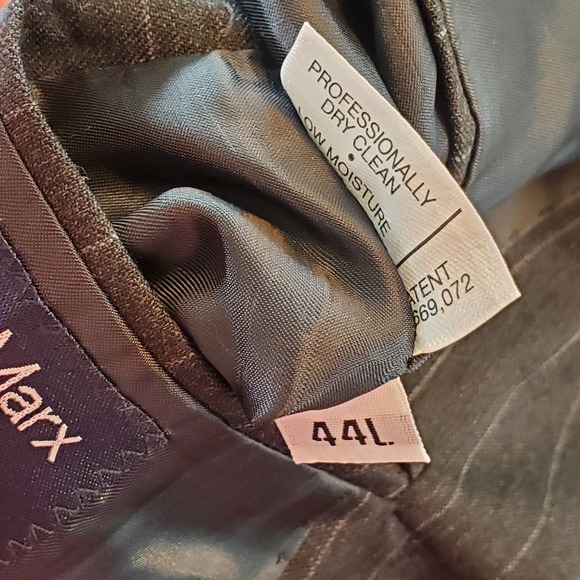 Hart Schaffner Marx Pinstripe Wool Men's formal career Suit Sz 44L Charcoal gray - Picture 16 of 16